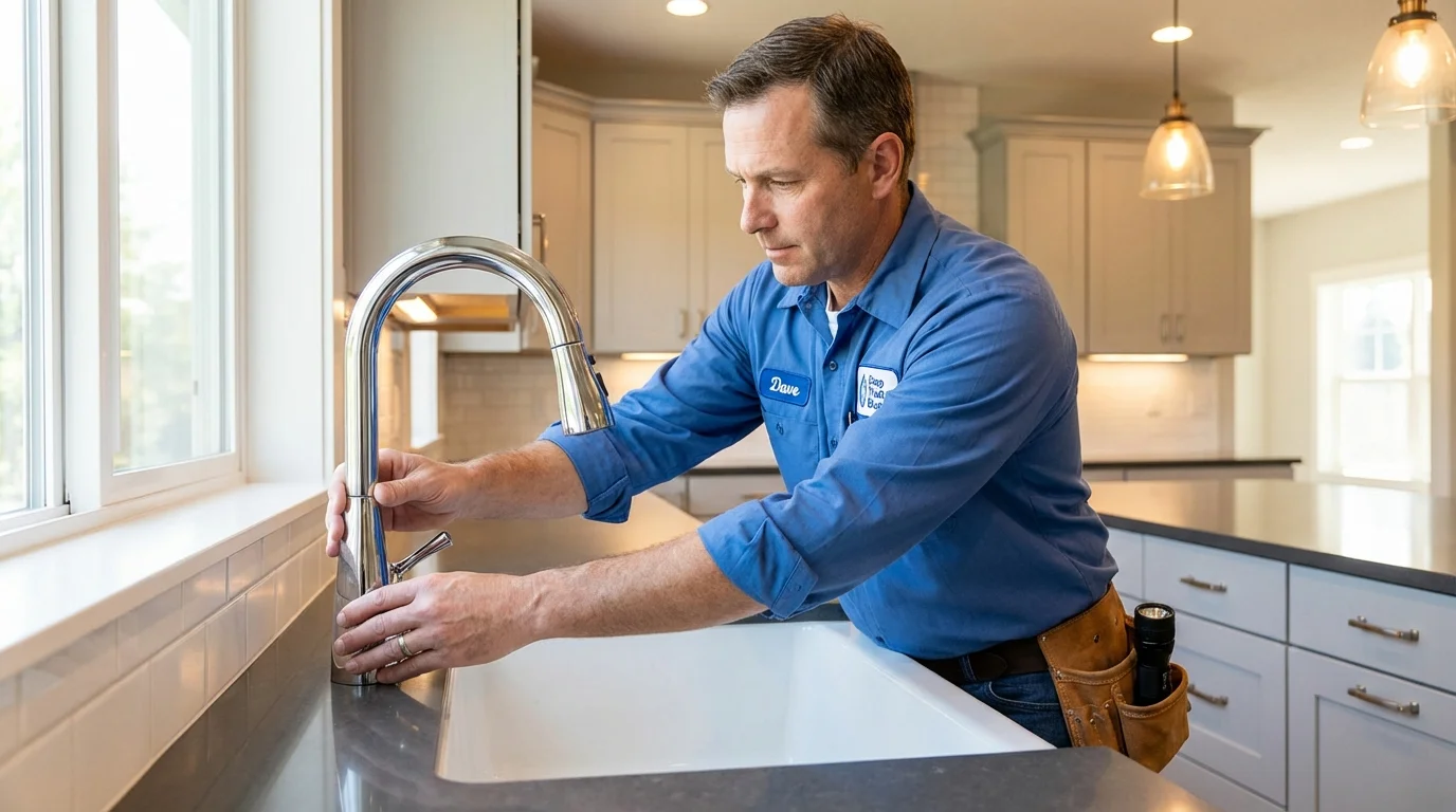 Kitchen faucet installation by Johns Plumbing LLC in Malakoff